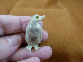 (Y-PEN-3) white red PENGUIN carving SOAPSTONE PERU FIGURINE stone snow bird - €7,66 EUR