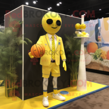 Lemon Yellow Volleyball Net mascot costume character dressed with a Blazer and A - $1,209.00