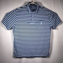 Polo Ralph Lauren Men’s Large Blue Stripe Classic Fit Short Sleeve Polo ... - £26.47 GBP