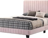 Glory Furniture Lodi Velvet Upholstered Queen Bed in Pink - £246.02 GBP