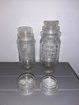 Vintage MR. PEANUT glass jars Anchor Hocking 10&quot; 8&quot; Replacement Lids Lot - £23.76 GBP