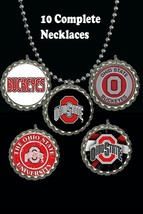 Ohio State Buckeyes Bottle Cap Necklaces party favors lot of 10 - £11.25 GBP