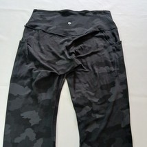 Lululemon Women's High-Rise Black Camo Leggings Measured Sz 10 (30"×23.5") image 8