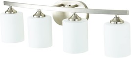 4 Light Vanity Light Fixture 28 Inches Brushed Nickel Bathroom Lighting ... - £97.21 GBP