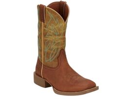 Justin Men's Canter 11" Wide Square Toe Western Boot-Clay Brown/Apple Gr... - $122.55