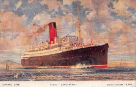 Cunard LINE-R M S LANCASTRIA-GROSS Tonnage 16,500~1925 Postcard - £8.36 GBP