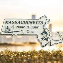 MASSACHUSETTS Make It Your Own Fridge Magnet Vtg Souvenir State - $9.87