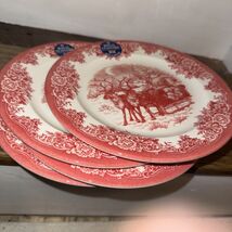 Set 4 Royal Stafford Christmas Santa Sleigh Reindeer Salad Plates ~ New ~ - $59.99