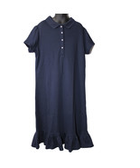 Lands&#39; End Uniform Girl&#39;s Size 12, Short Sleeve Knit Ruffle Dress, Class... - £13.33 GBP