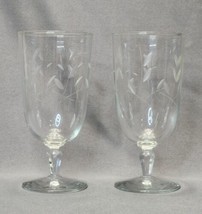 Vintage Libbey Priscilla Wine Water Goblets Iced Tea Glasses (Pair) Mid-... - $19.80