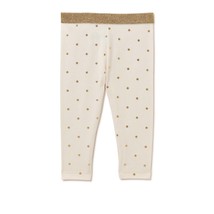 Holiday Time Baby Girl Christmas Leggings CreamGold Stretch Light Pants 3-6M - $12.27