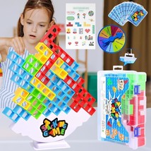 64 Pcs Tetra Tower Balance Stacking Blocks Game for Adults Kids Stack Attack Boa - £27.49 GBP
