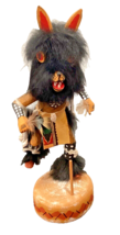 1990&#39;s Hopi Wolf Kachina Doll Handmade Wood 9&quot; Signed Detail Removable Head - £28.07 GBP
