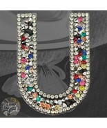 Letter U Multicolor Rhinestone Iron On Patch Applique Embellishment - $4.00