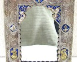 Antique Qajar Silver Plated and Enamel Decorative Mirror In Case - £236.07 GBP