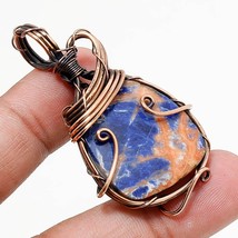 Sodalite Gemstone Handmade Fashion Copper Wire Wrap Pendant Jewelry 2.20&quot; SA 329 - £3.98 GBP