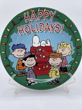 Vtg Peanuts Snoopy Charlie Brown Lucy Linus 9&quot; Collector Christmas Gift Plate - £13.02 GBP