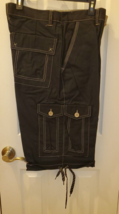 Member&#39;s Property Men&#39;s Cargo Shorts Black W Beige Size 34 New W Tags - £22.29 GBP