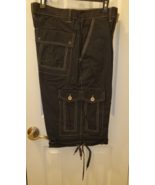 Member&#39;s Property Men&#39;s Cargo Shorts Black W Beige Size 34 New W Tags - $515.42 MXN