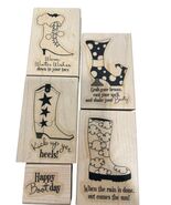 Stampin Up! Bootiful Occasions Rubber Stamps Set Of 5 With Wooden Blocks... - $28.80