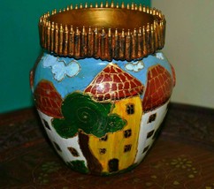 Unique One of a Kind Hand Painted Vase . Signed - £15.61 GBP