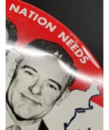 Our Nation Needs Nixon &amp; Lodge campaign button - dented in lodge&#39;s head - £3.73 GBP