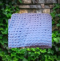 Fluffy Baby Blanket, Size 80/90cm 31.49 inches/35.43 inches, Color - blue, Handm - £30.85 GBP