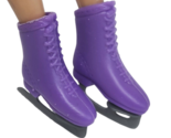 VINTAGE 1990&#39;s MATTEL BARBIE PURPLE FIGURE / ICE SKATES PLASTIC GRAY BLADES - $23.75