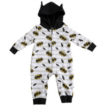 Batman Symbols Infant Hooded Fleece Coveralls with Ears Multi-Color - £19.21 GBP