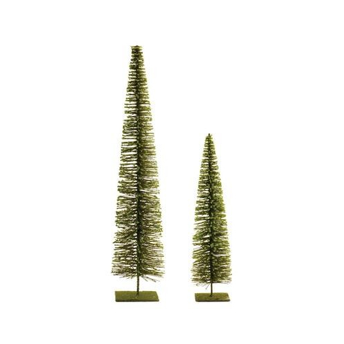 Glittered Green Bottle Brush Tree (Set of 2) - $59.45