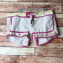 G Unit Size Large White Pink Gold Trim Drawstring Waist Casual Shorts - $12.16