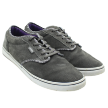 Vans Womens Size 9 Gray Suede Leather Snakeskin Accent Skateboarding Shoes - £19.56 GBP