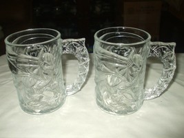 Set of 2 McDonalds 1995 Promo Batman Forever Embossed Clear Glass Handle... - £20.15 GBP