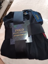 POLO RALPH LAUREN MEN LOGO L/S BLACK HOODED COTTON/POLY THERMAL ROBE S/M... - €63,34 EUR