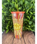Starbucks RARE Tumbler Liquid Sunshine Red Orange Beam Venti Cold Cup 24... - $15.00