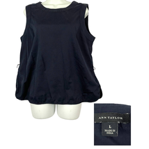 Ann Taylor Sleeveless Blouse Top LARGE Cotton Blend - £10.81 GBP