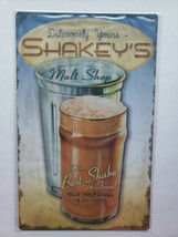 Shakey&#39;s Malt Shop 16 x10 Ohio Wholesale Inc.Rustic Retro Metal Signs 27935 - £9.61 GBP