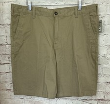 George Mens Above The Knee Flat Front Shorts Sand Khaki Tan Flat Front S... - $22.00