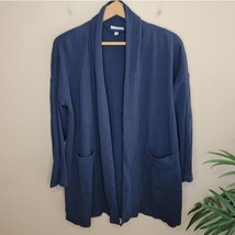 Eileen Fisher | Navy Waffle Texture Open Front Cardigan S/M Size small/medium - £34.19 GBP