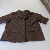 Jones New York RN#54050 Women's Brown Front Button Blazer Jacket Pockets Size 1X image 13