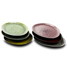 Gibson Leaf Shape 6 Piece 10.5 Inch Stoneware Dinner Plates in Assorted Color - £44.21 GBP