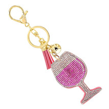Bling Crystal Pink Cocktail Keychain By Nollia - $17.99