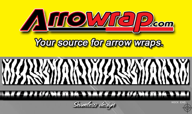 Zebra style arrow wraps (pack of 14) 1" x 7" [ZE-WHITE] - $15.95