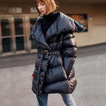 Irregular Minority Bread Down Jacket Women&#39;s New Winter Fashion Large Lapel Pers - £201.16 GBP