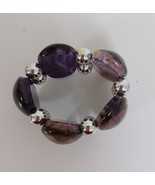 Chunky Smooth Multicolor Beaded Glass Stretch Bracelet Eggshape - $168.38 MXN