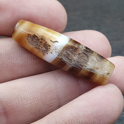 Antica vecchia agata yemenita naturale raro modello agata a fascia perlina bd l1 Item image 4