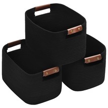 Cotton Rope Storage Baskets,15X10X9 In,Collapsible Storage Bins, Decorative Wove - £52.19 GBP