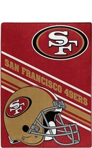 San Francisco 49ers Plush 60&quot; by 80&quot; Twin Size Slant Design Raschel Blanket-NFL - £32.37 GBP