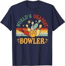 Bowling-Shirt Worlds Okayest Bowler Funny Retro T-Shirt - £12.59 GBP+
