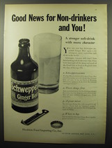 1950 Schweppes Ginger Beer Ad - Good news for non-drinkers and you! - £14.45 GBP